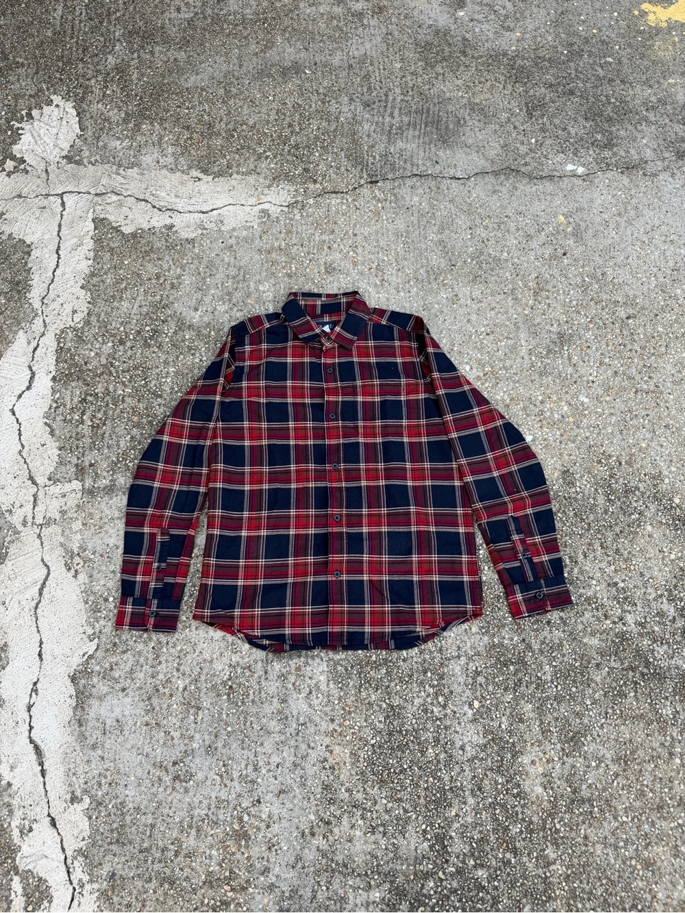 Place Red and Navy Plaid Button-Down Shirt